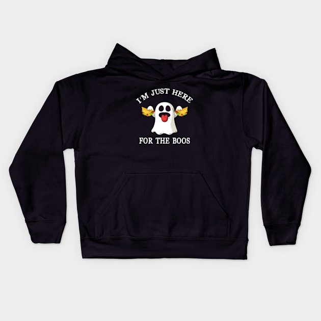 I M Just Here For The Boos Kids Hoodie by Cristian Torres